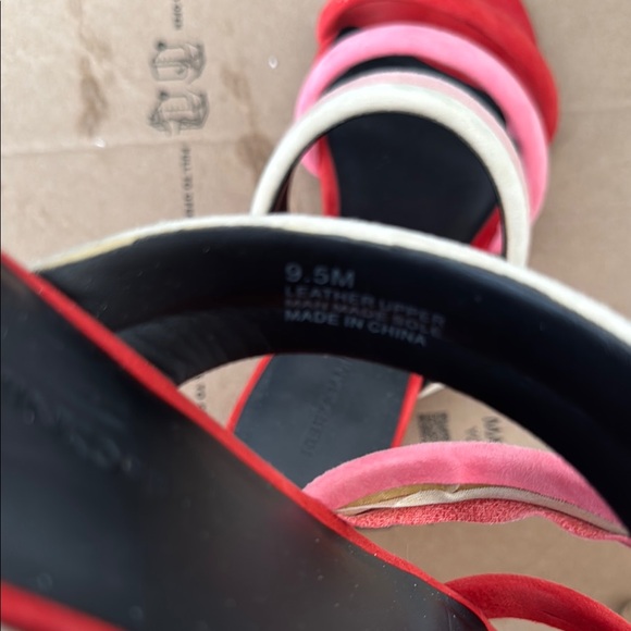 Rebecca Minkoff Red and Pink Sandals with Suede Straps - Picture 7 of 10